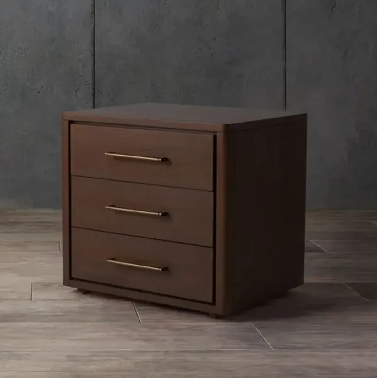 Kassandris 3 Drawer Wood Nightstand