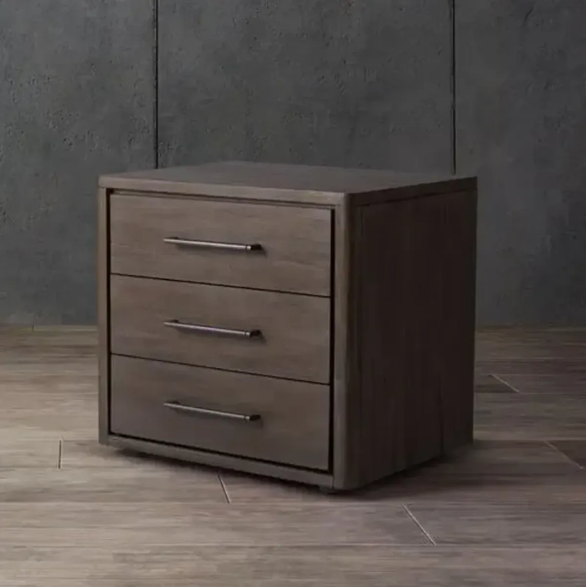 Kassandris 3 Drawer Wood Nightstand