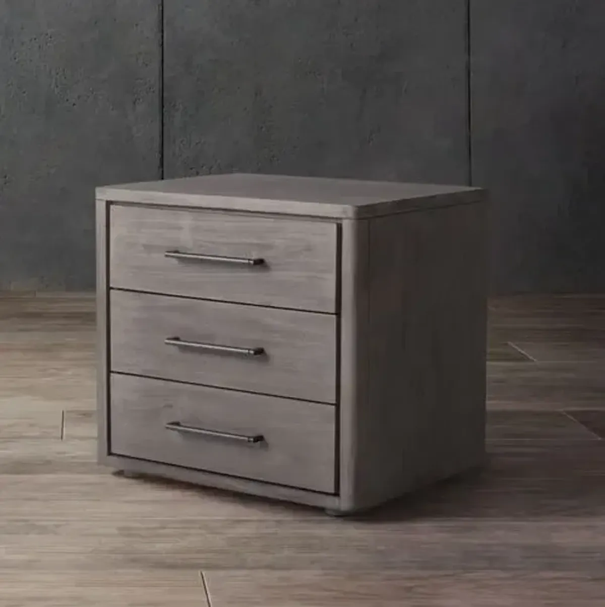 Kassandris 3 Drawer Wood Nightstand