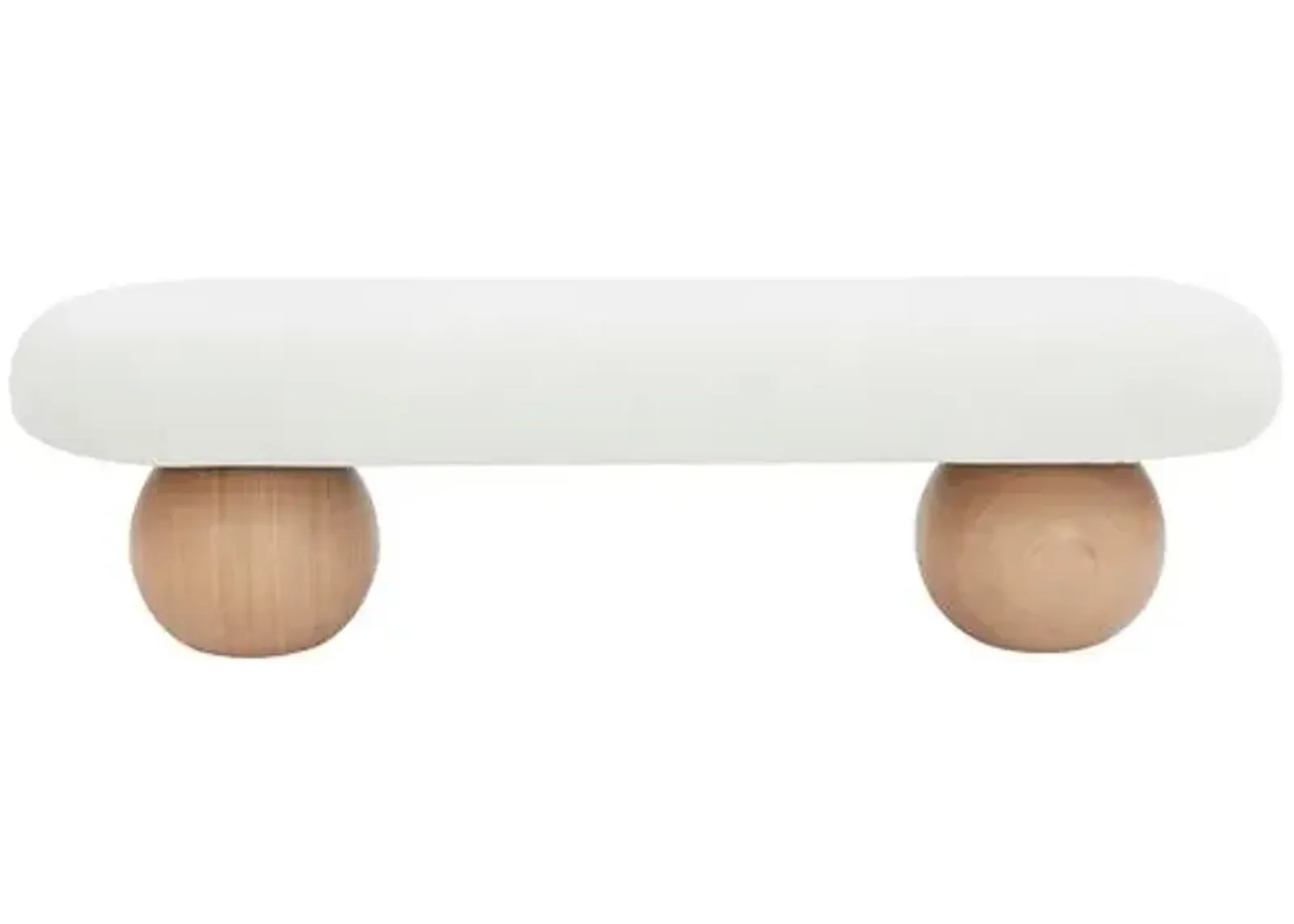 Mireille Modern Bench - Ivory/Natural