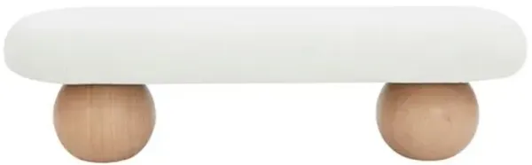Mireille Modern Bench - Ivory/Natural