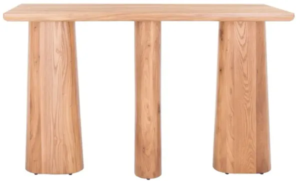 Thessaly Elm Wood Console Table, Natural
