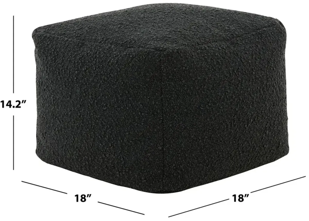 Adira Boucle Pouf, Black