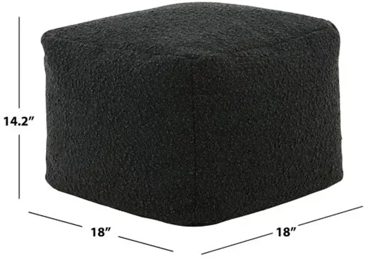 Adira Boucle Pouf - Black