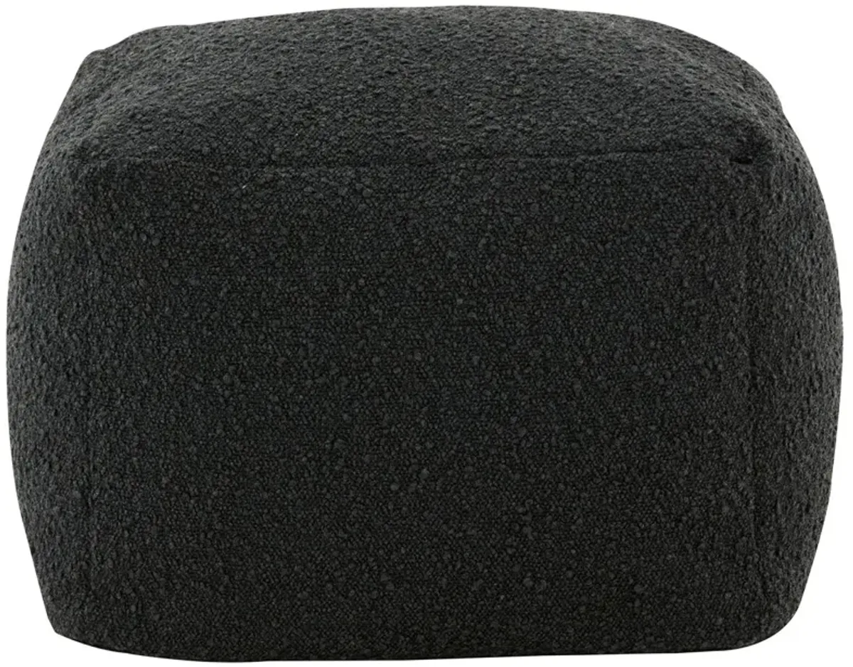 Adira Boucle Pouf, Black