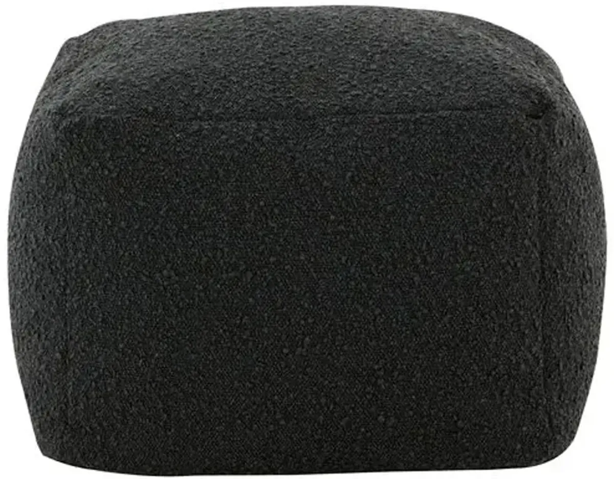 Adira Boucle Pouf - Black