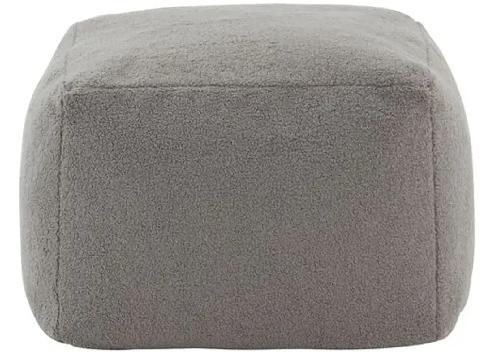 Adira Boucle Pouf - Gray