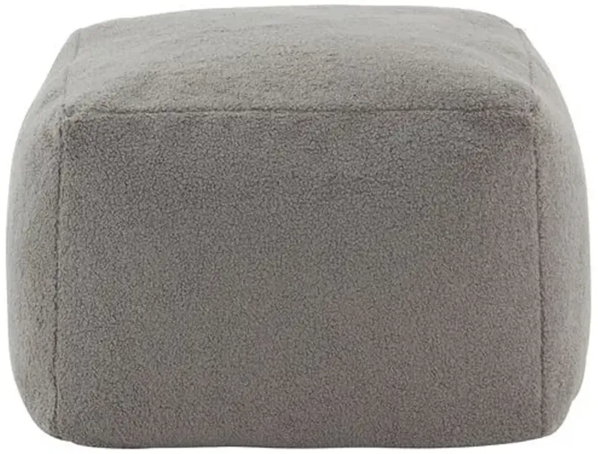 Adira Boucle Pouf - Gray