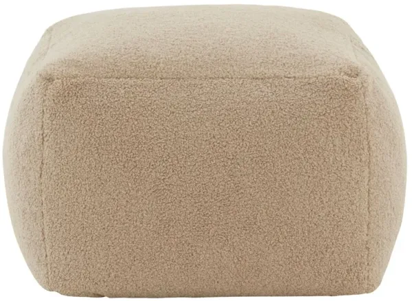 Adira Faux Lambs Wool Pouf - Brown