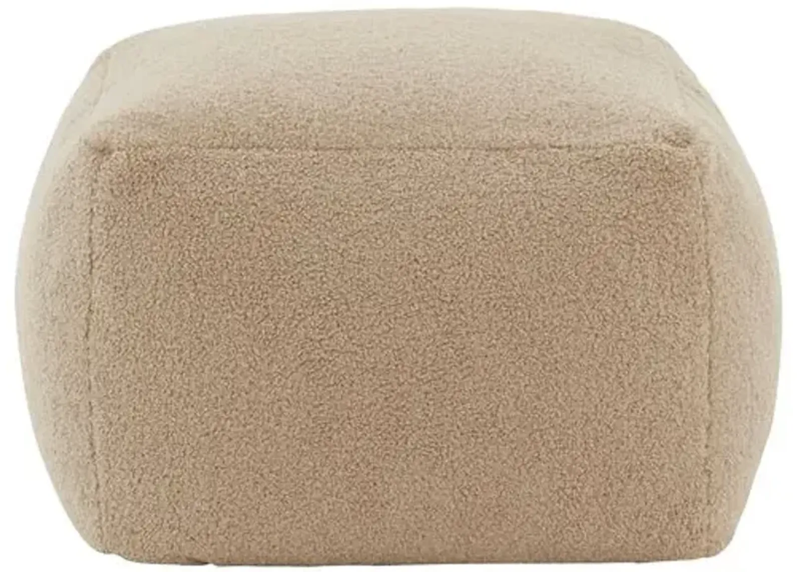 Adira Faux Lambs Wool Pouf - Brown