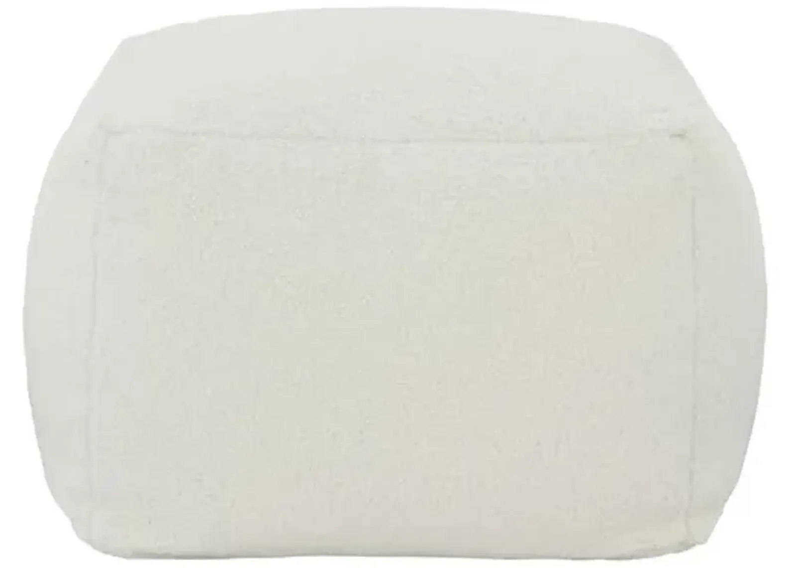 Adira Boucle Pouf - White