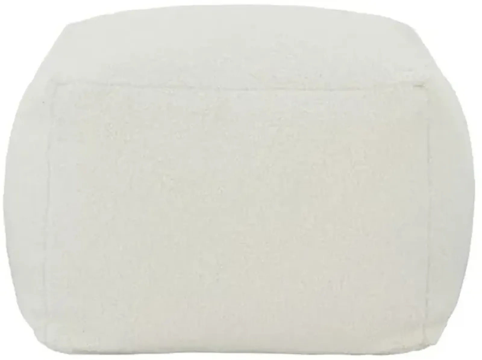 Adira Faux Lambs Wool Pouf - White