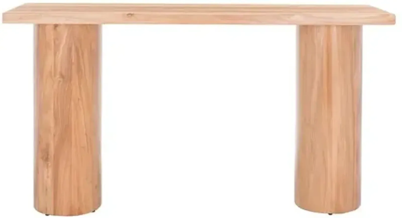 Helson Elm Wood Console Table - Natural - Brown