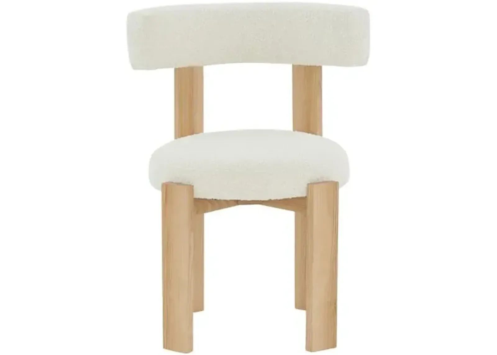 Blythe Wood Dining Chair - Ivory/Natural