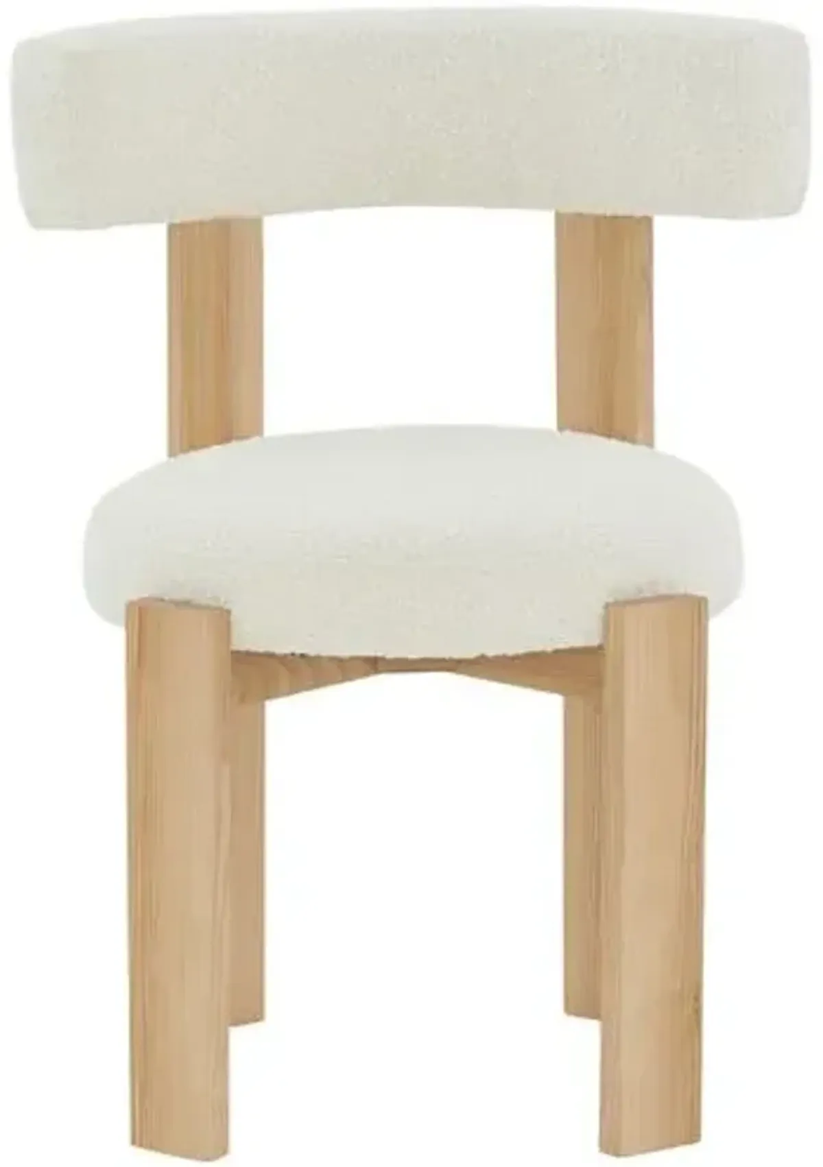 Blythe Wood Dining Chair - Ivory/Natural