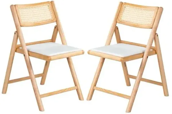Set of 2 Giada Folding Dining Chairs - White