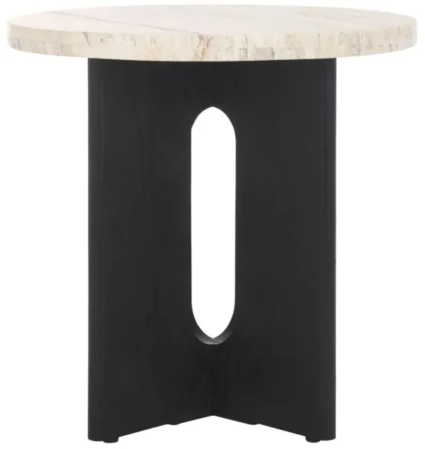 Junia Travertine Accent Table