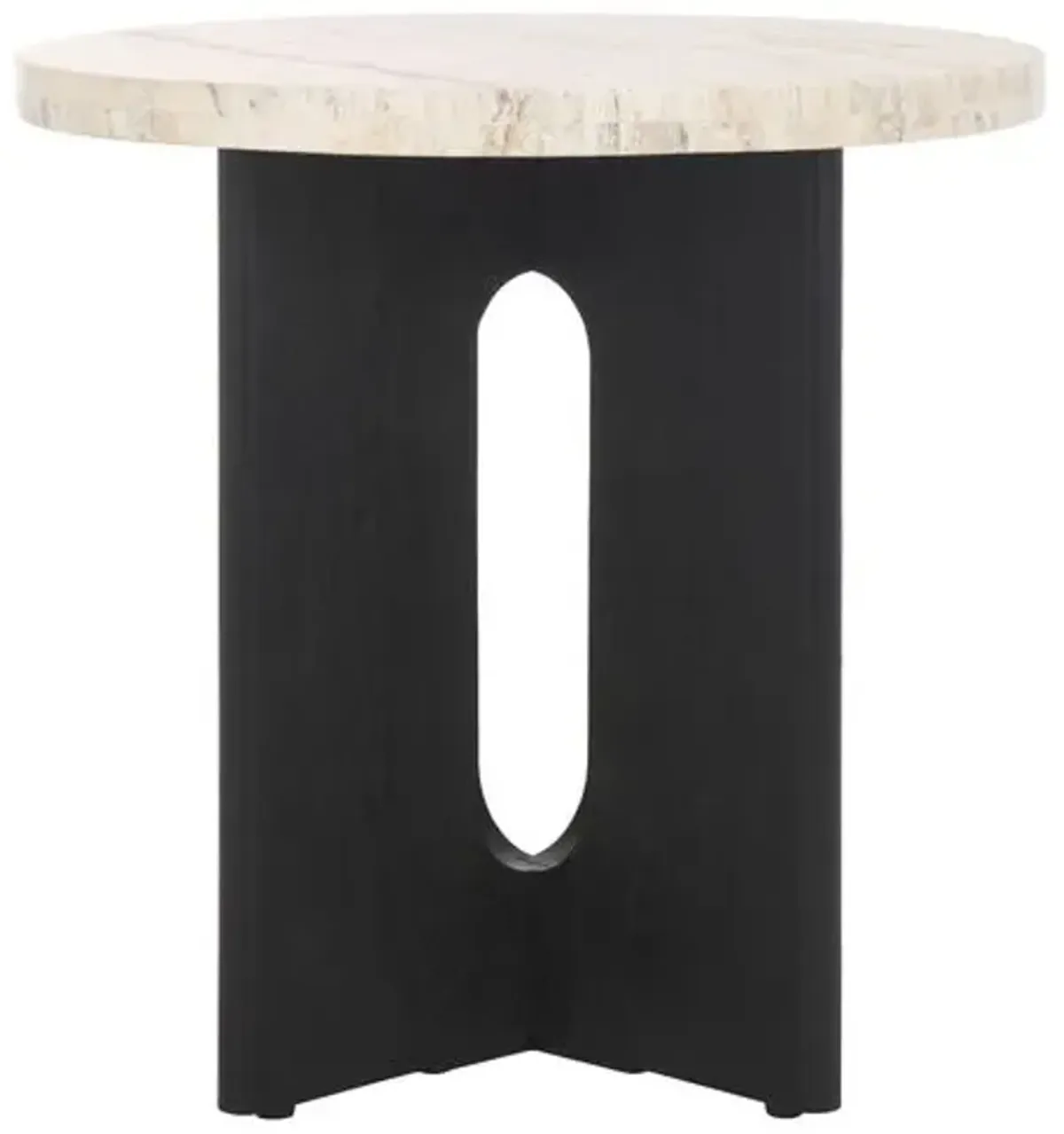 Junia Travertine Accent Table - Multi - 20Hx20Wx20D in