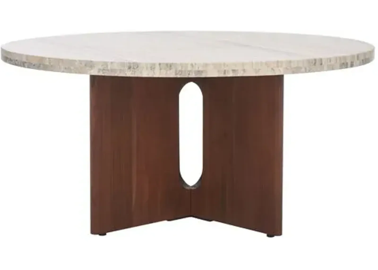 Junia Travertine Coffee Table - Brown