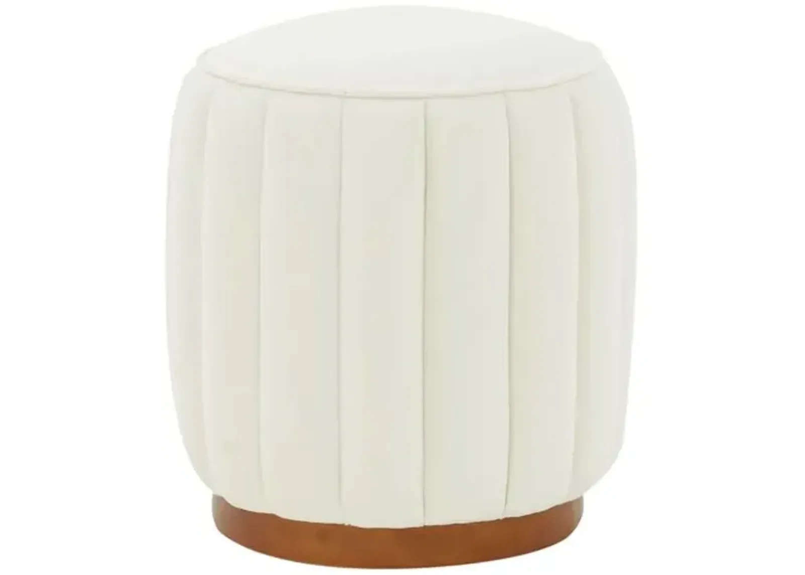 Lyric Rd Tufted Ottoman - Ivory/Walnut