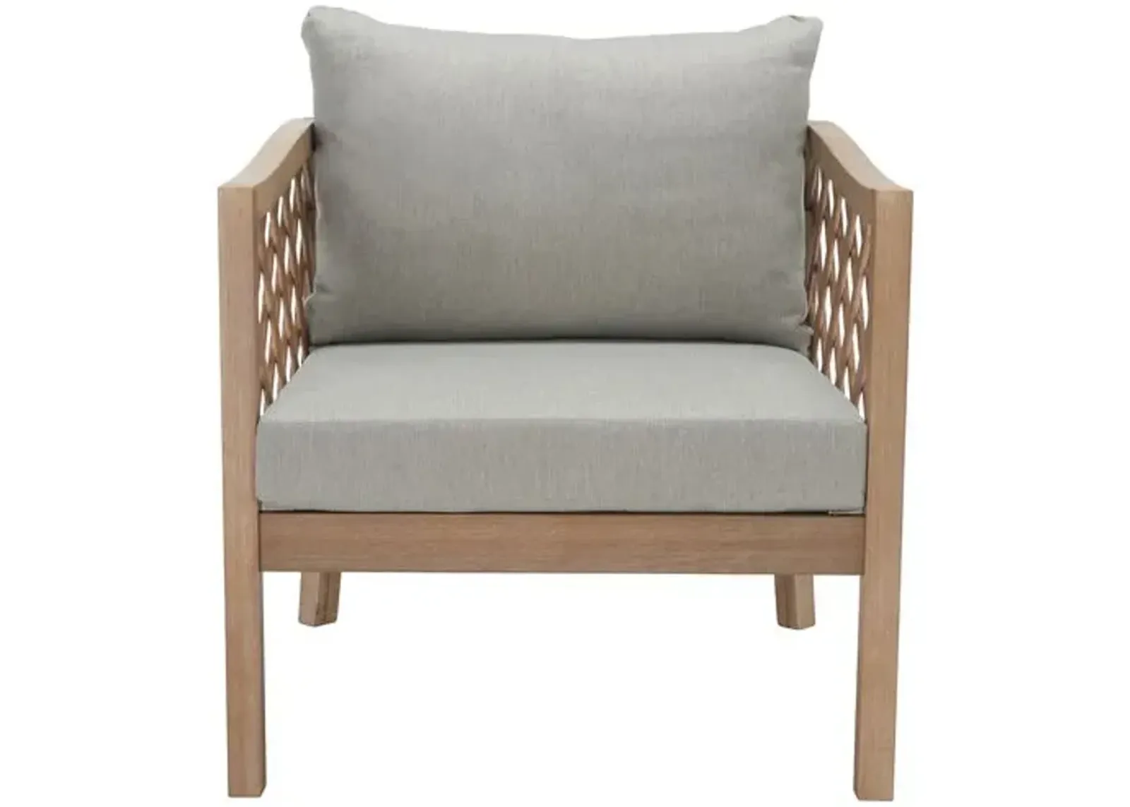 Soren Wood Patio Chair - Brown/Light Grey