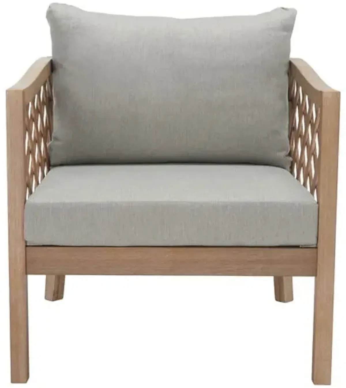 Soren Wood Patio Chair - Brown/Light Grey