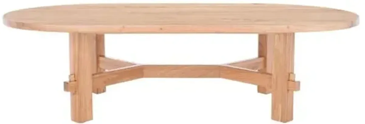 Persephone Elm Wood Coffee Table - Natural - Brown