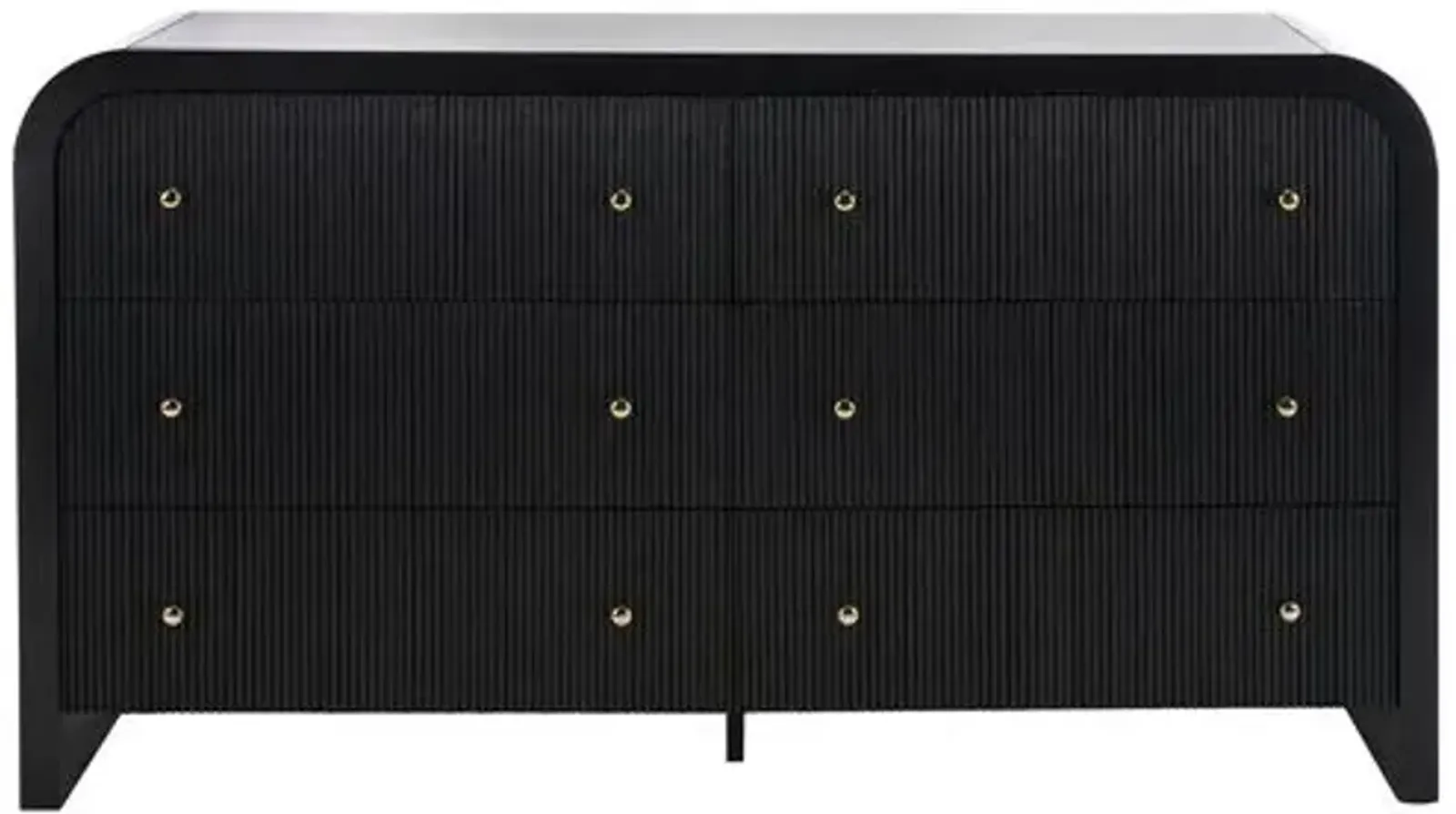 Tansy 6-Drawer Curved Dresser - Black