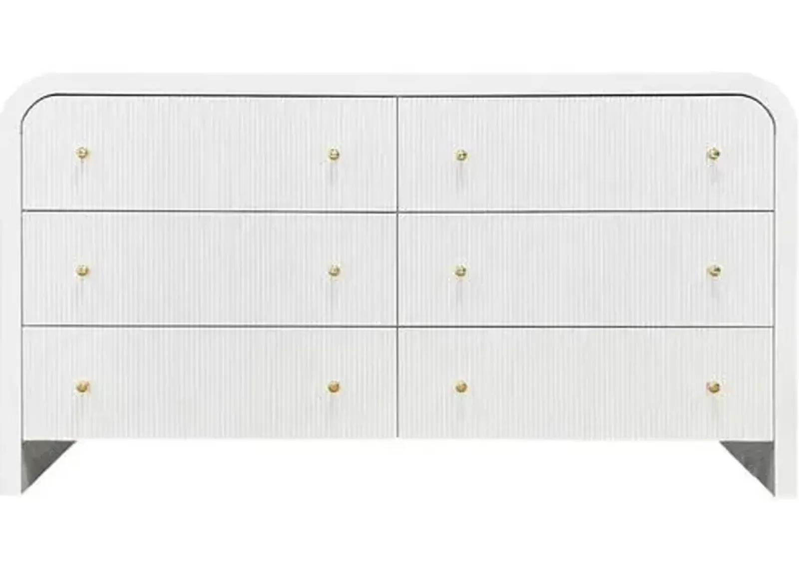 Tansy 6-Drawer Curved Dresser - White