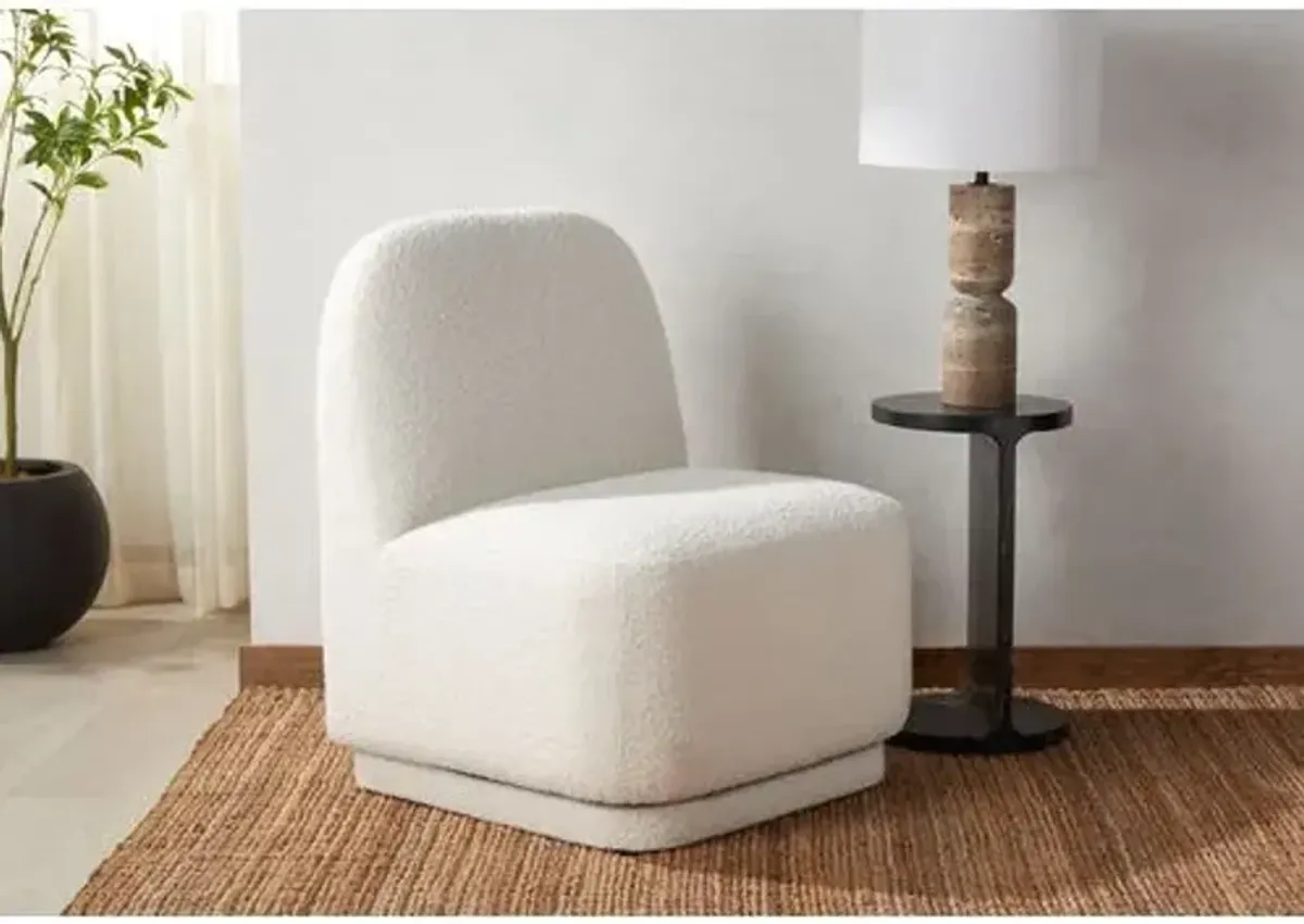 Thorne Boucle Swivel Chair - Ivory