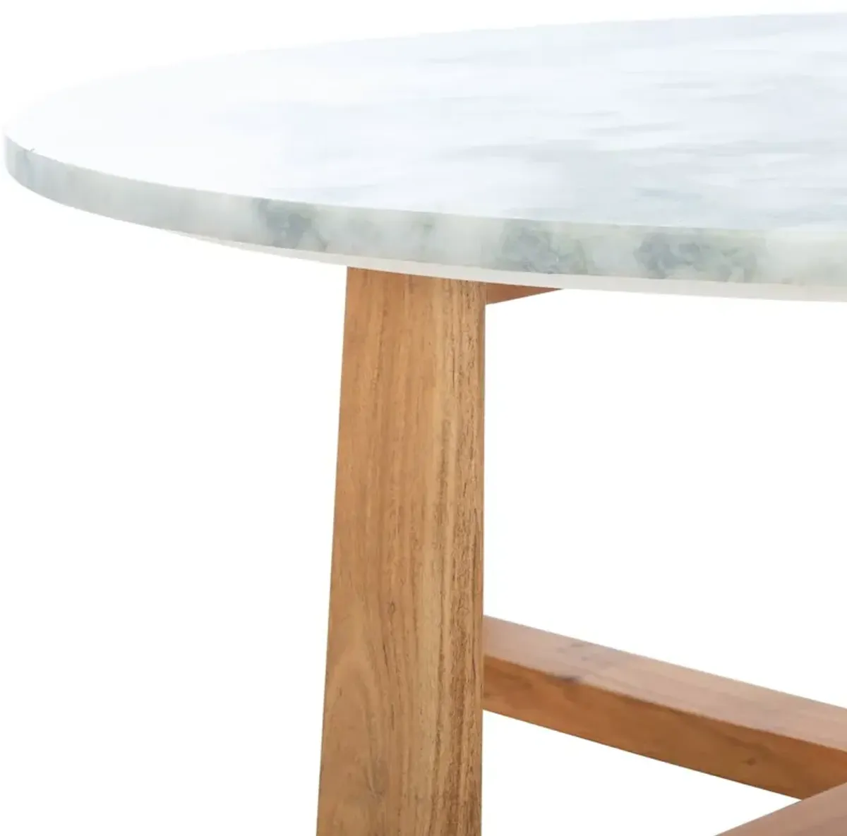 Conal Marble Top Coffee Table, White/Natural