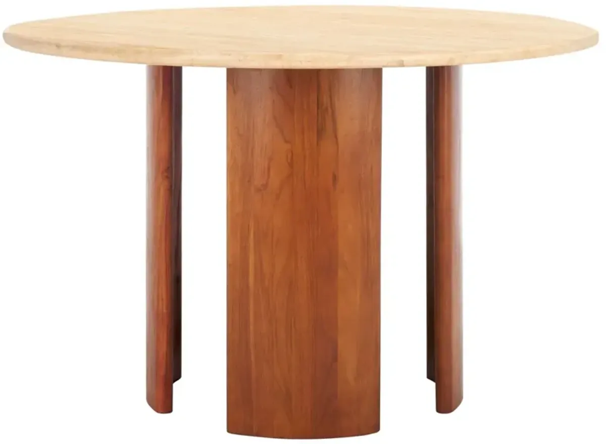 Vivienne Dining Table, Natural/Travertine