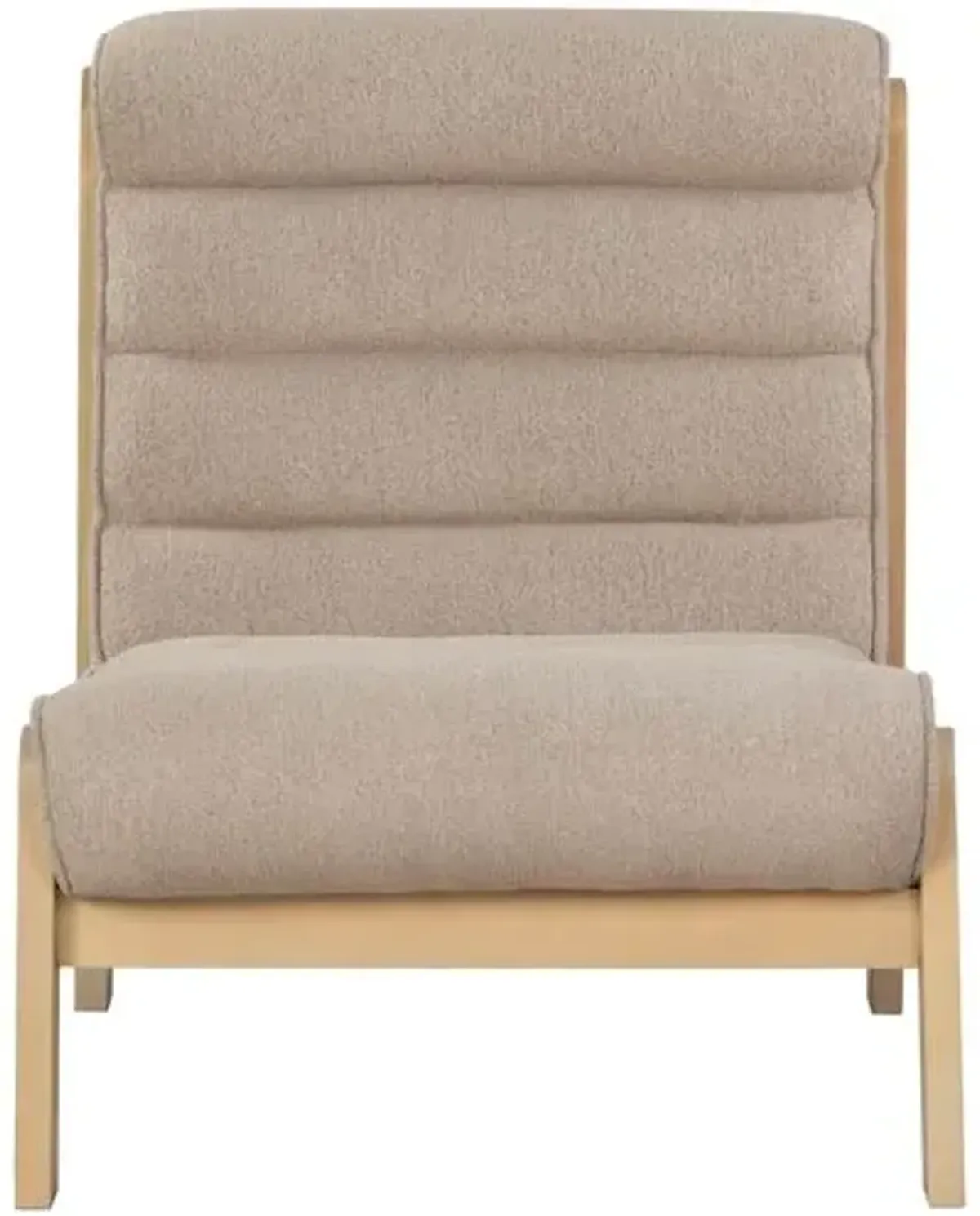 Corral Channel Boucle Accent Chair - Light Brown/Natural, Comfortable, Durable