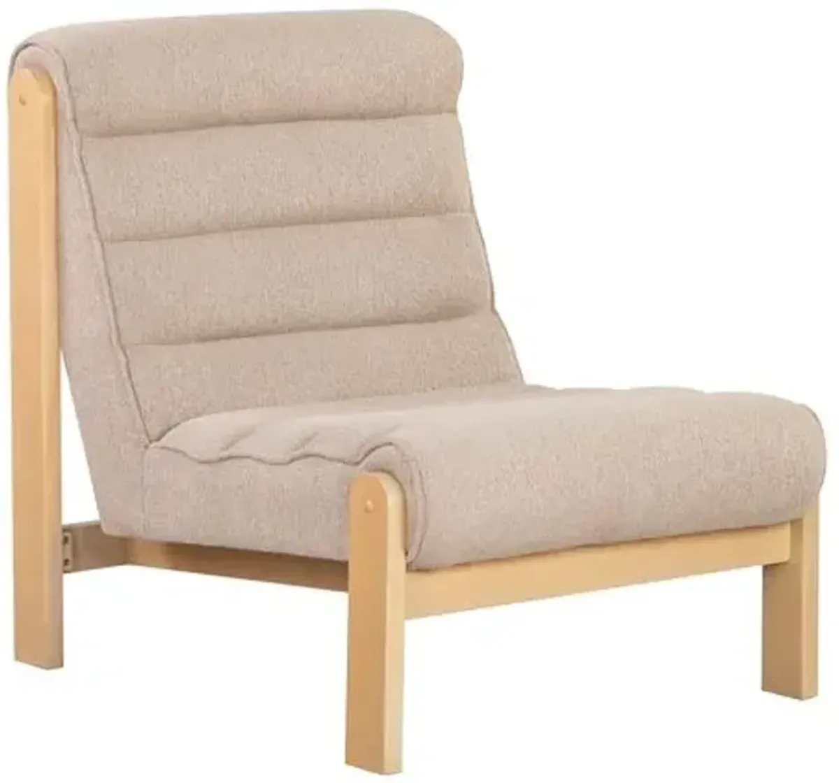 Corral Channel Boucle Accent Chair - Light Brown/Natural, Comfortable, Durable