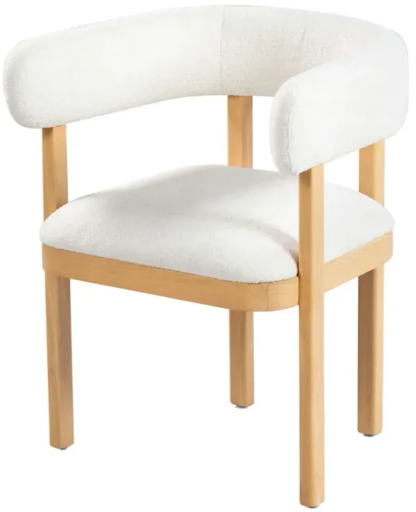 Sabine Boucle Arm Chair, Ivory/Natural