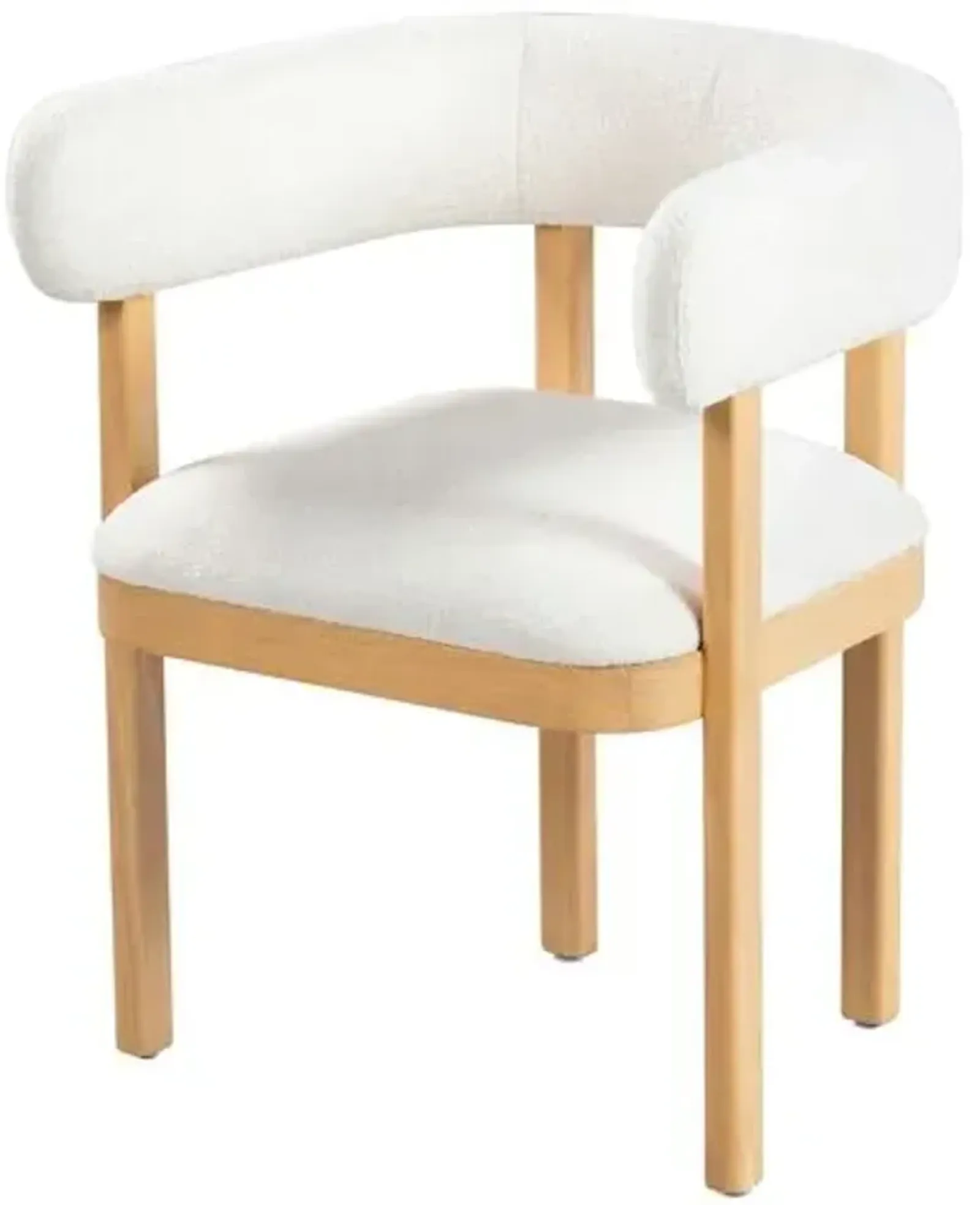 Sabine Boucle Arm Chair - Ivory/Natural