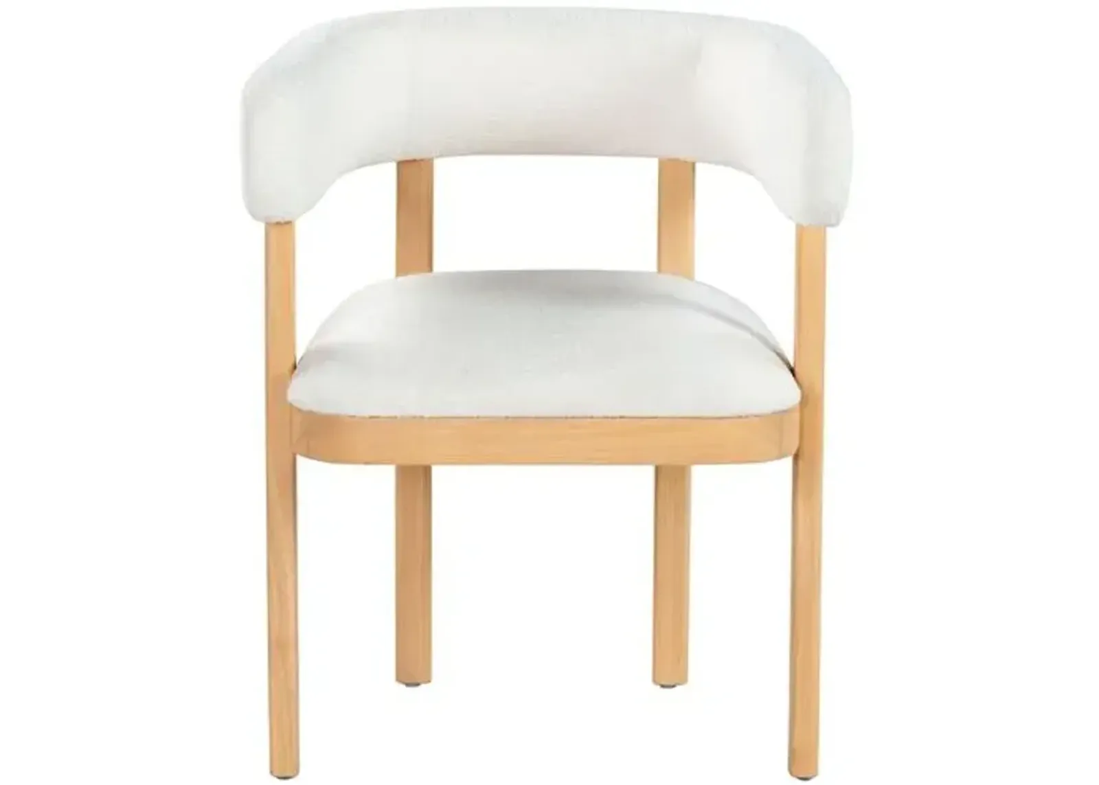 Sabine Boucle Arm Chair - Ivory/Natural