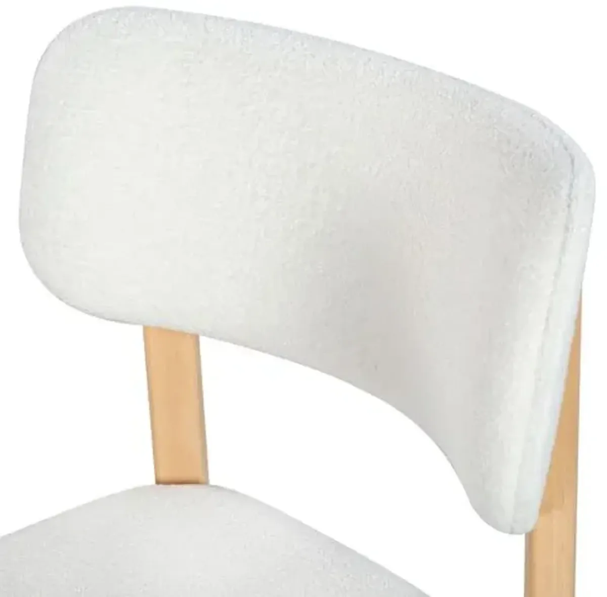 Set of 2 Sabine Boucle Dining Chairs - Ivory/Natural