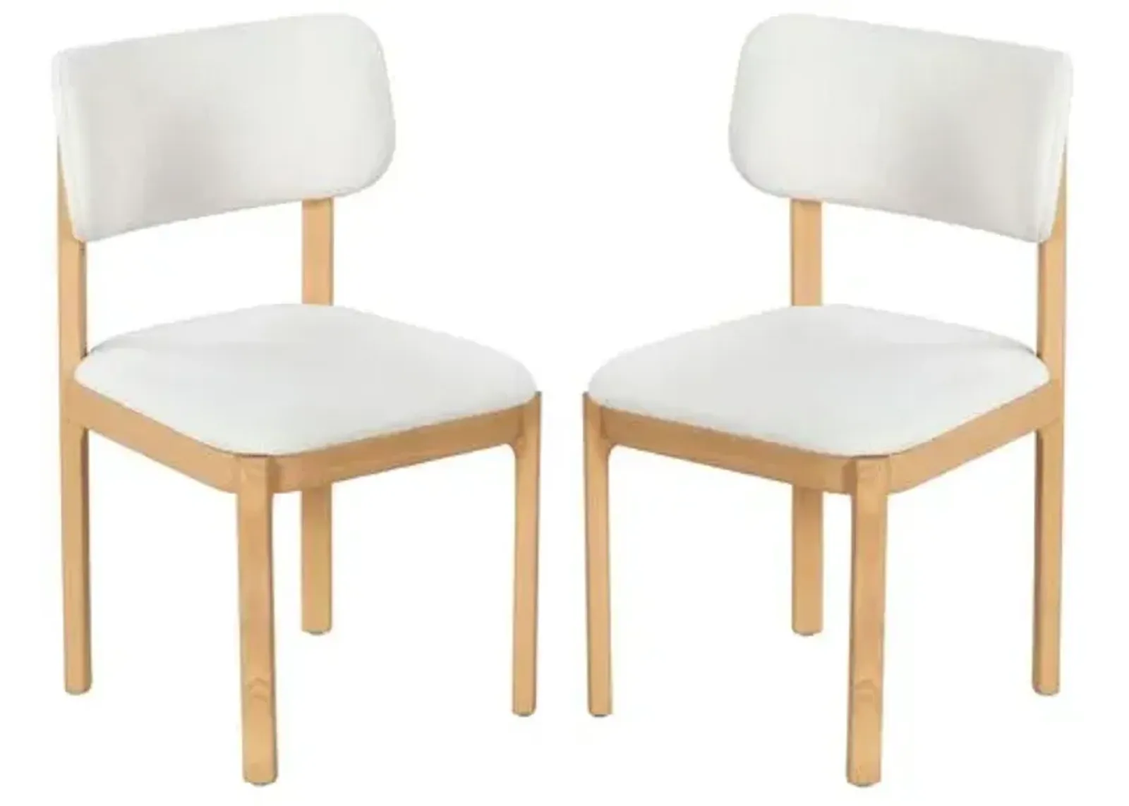 Sabine Boucle Dining Chair - Ivory/Natural