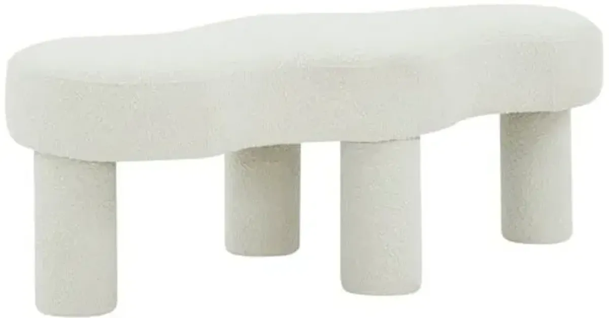 Shesha Boucle Bench - Ivory