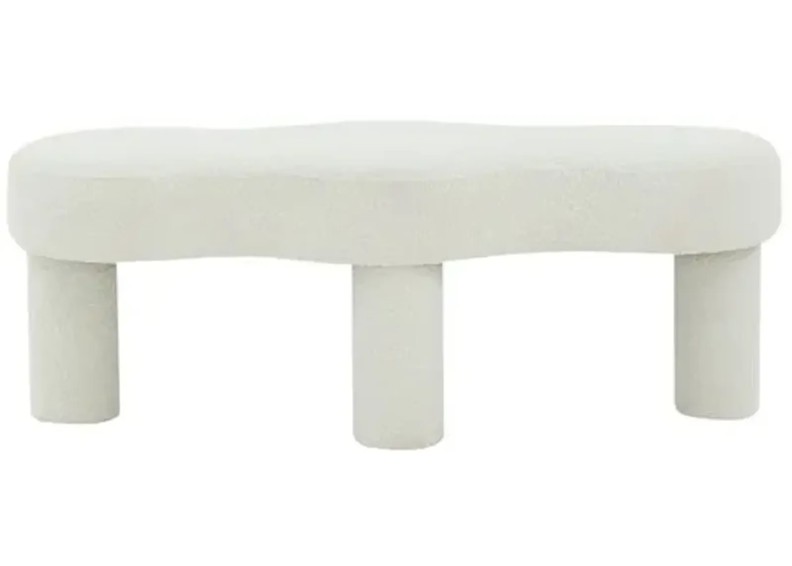 Shesha Boucle Bench - Ivory