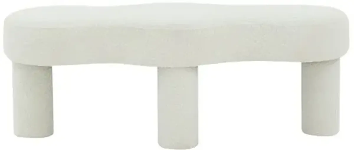 Shesha Boucle Bench - Ivory