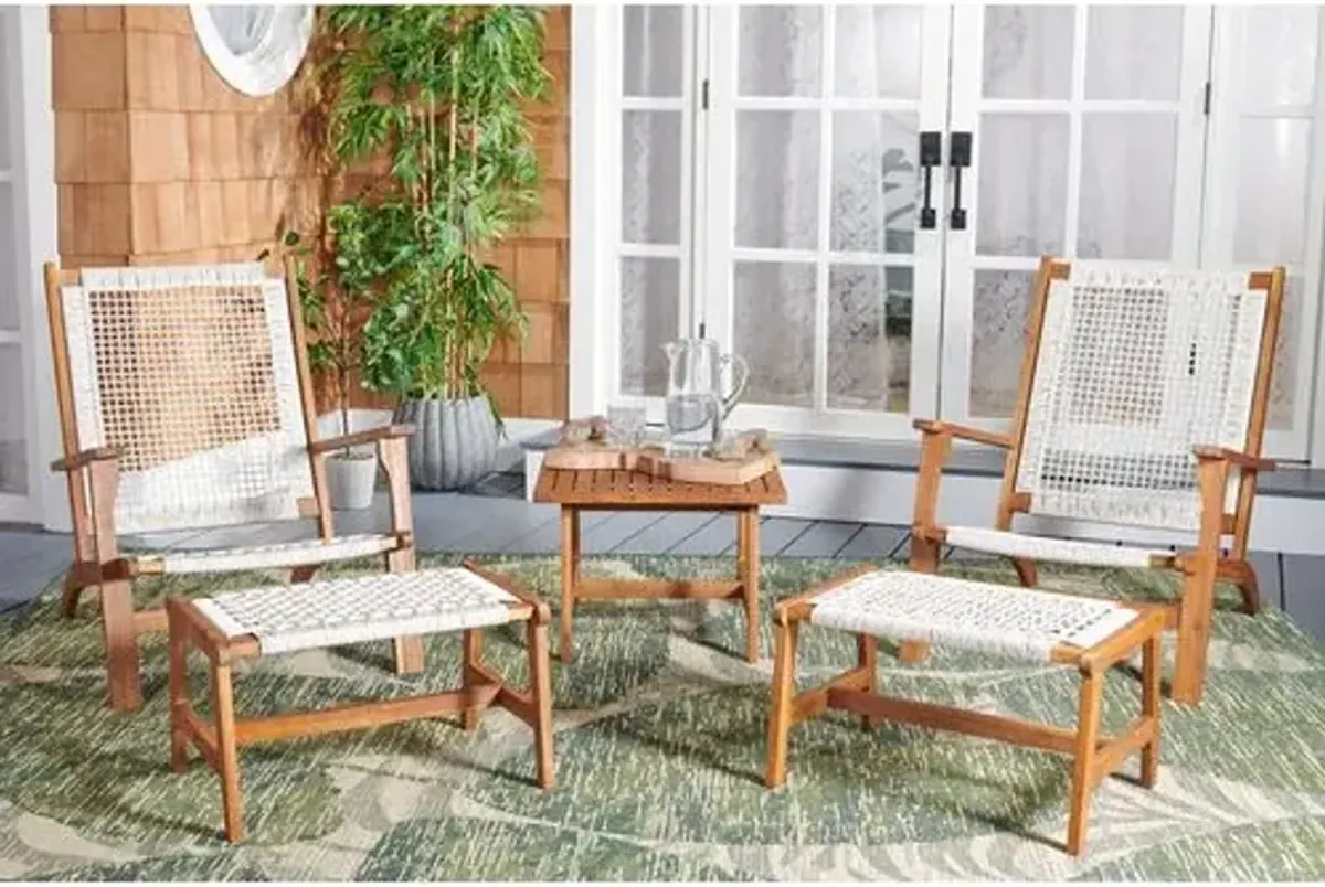 Ulysses 5-Pc Outdoor Chair Lounge Set - White