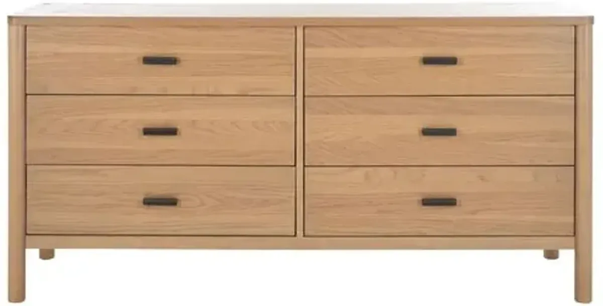 Una Wood 6-Drawer Dresser - Brown
