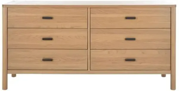 Una Wood 6-Drawer Dresser - Brown