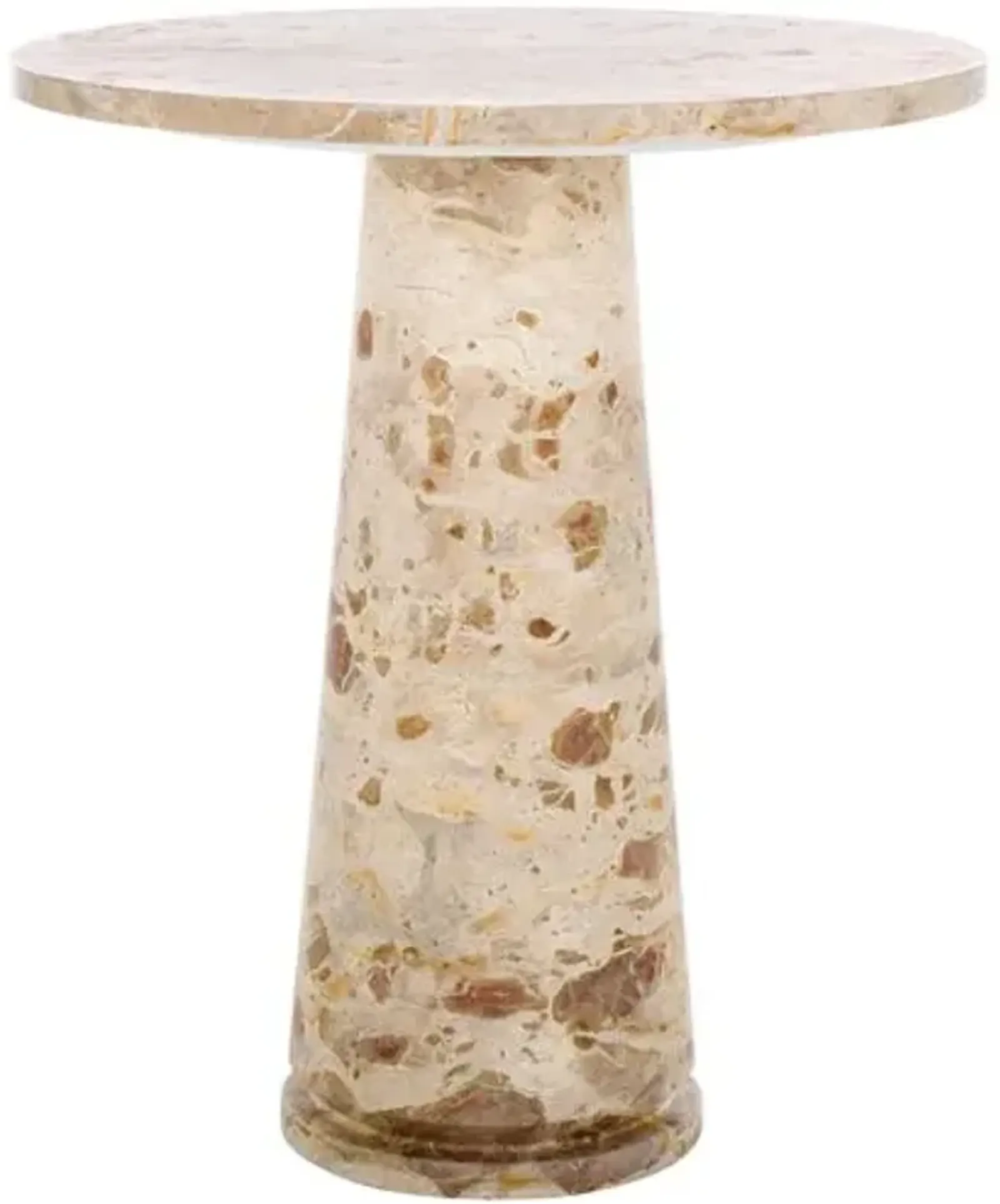 Kedra Tall Marble Accent Table - Beige - 23.5Hx20.5Wx20.5D in