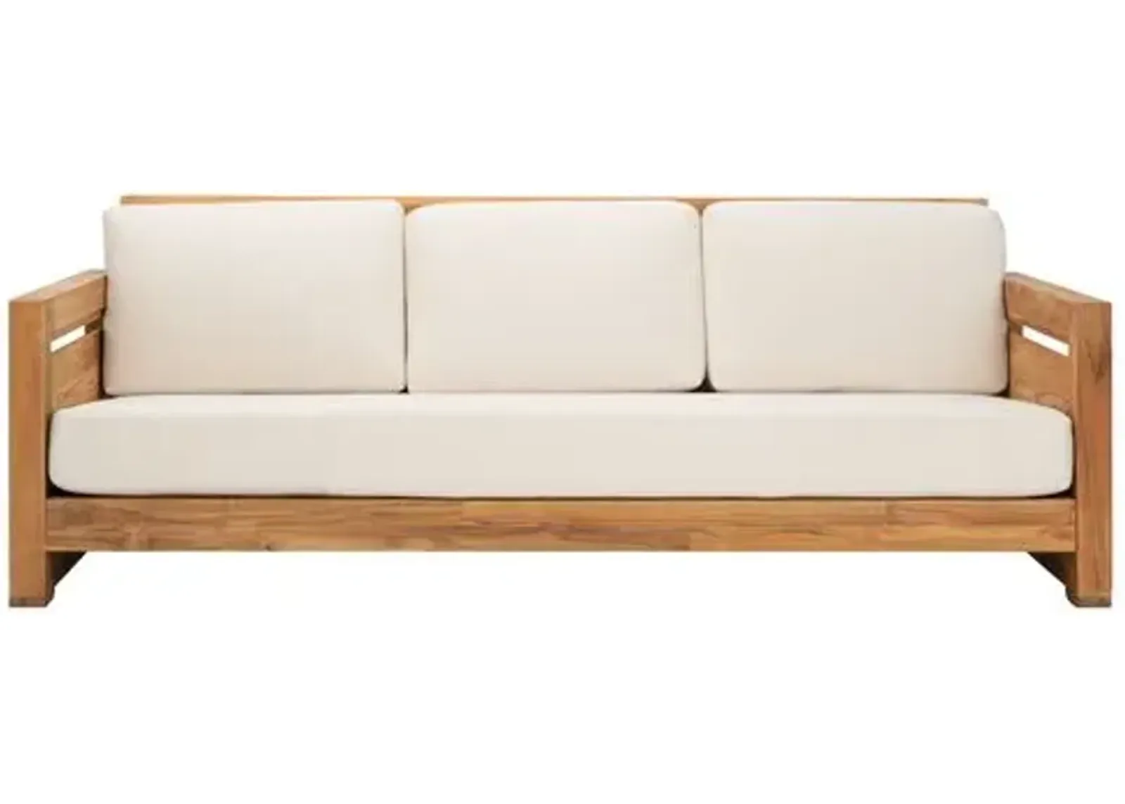 Vesper Teak Patio Sofa - Natural/White