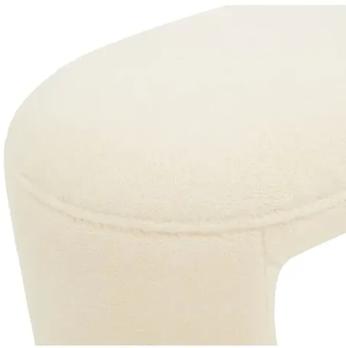 Lysta Faux Shearling Bench - Ivory