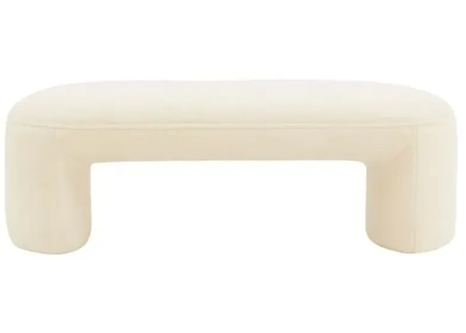 Lysta Faux Shearling Bench - Ivory