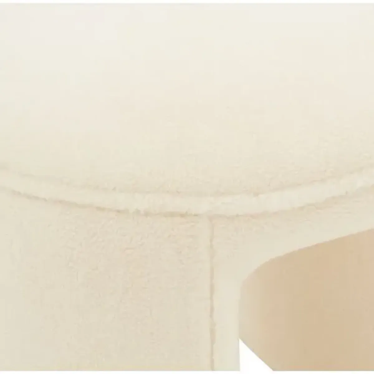 Lysta Faux Shearling Ottoman - Ivory